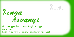kinga asvanyi business card